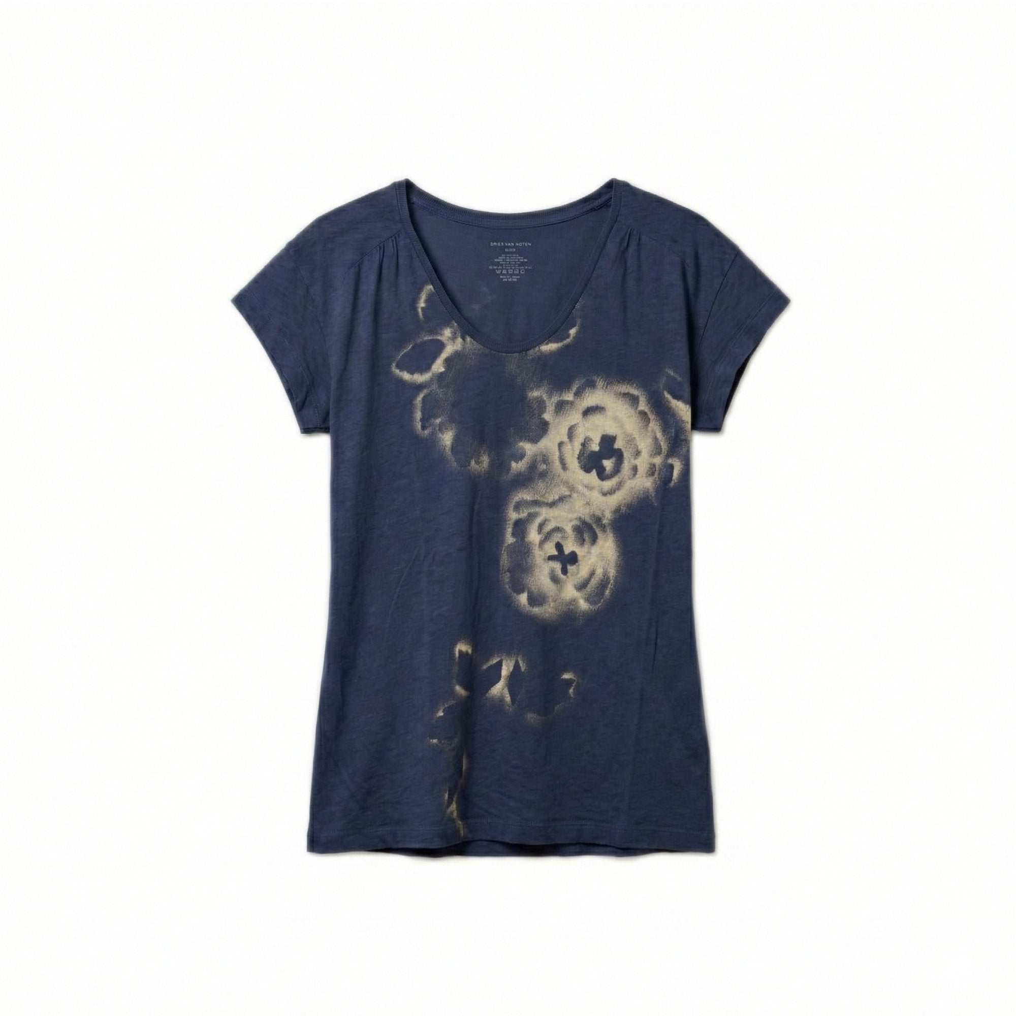 Floral Print T-shirt - Navy