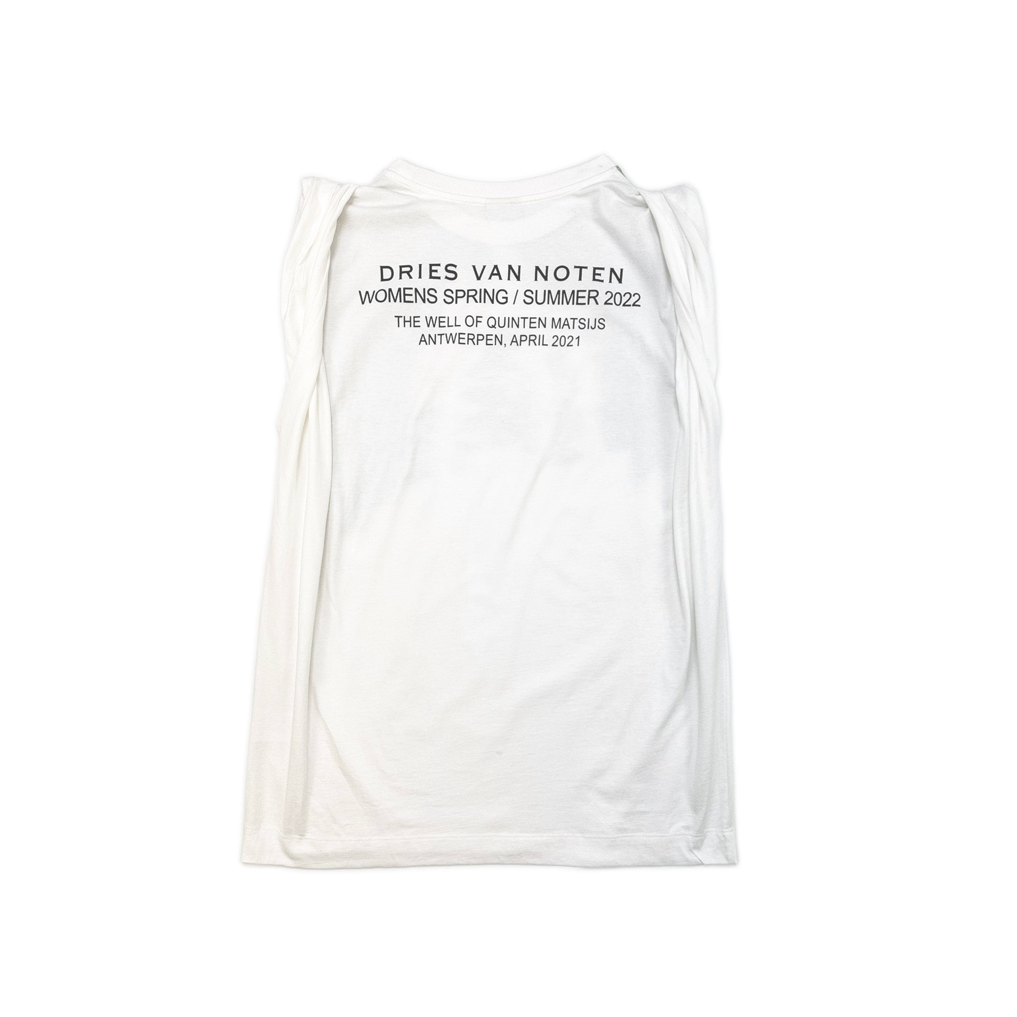 Hetty Blurry-print Twist Shoulder Top – Off White