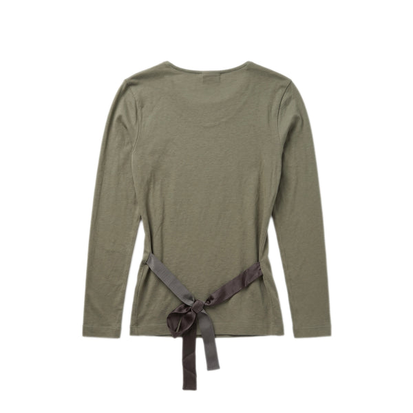 Ribbon Tie top – Olive