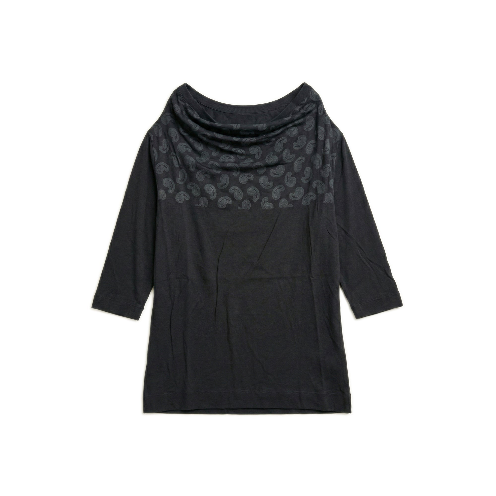 Paisley Drape Top - Black