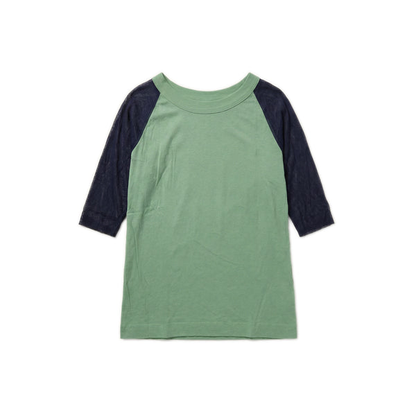 Contrast Mesh Raglan T-shirt - Green/Navy