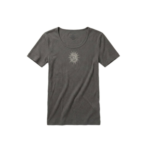 Emblem Ribbed T-shirt - Charcoal