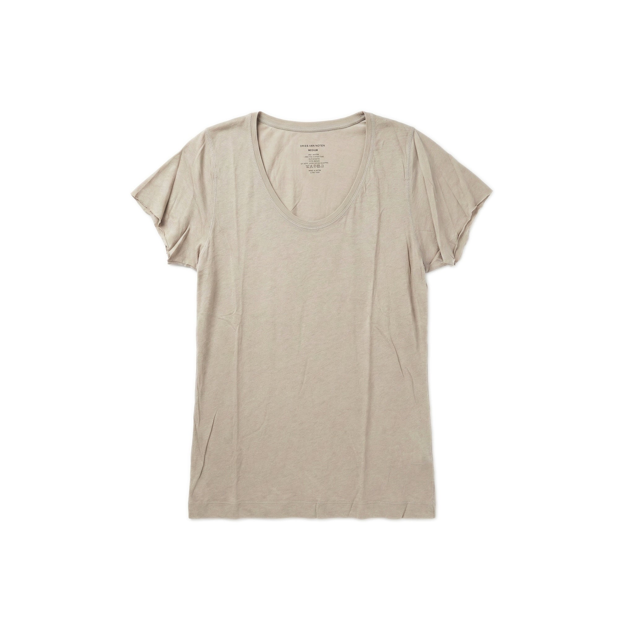 Ultra-fine Scoop Neck T-shirt - Taupe