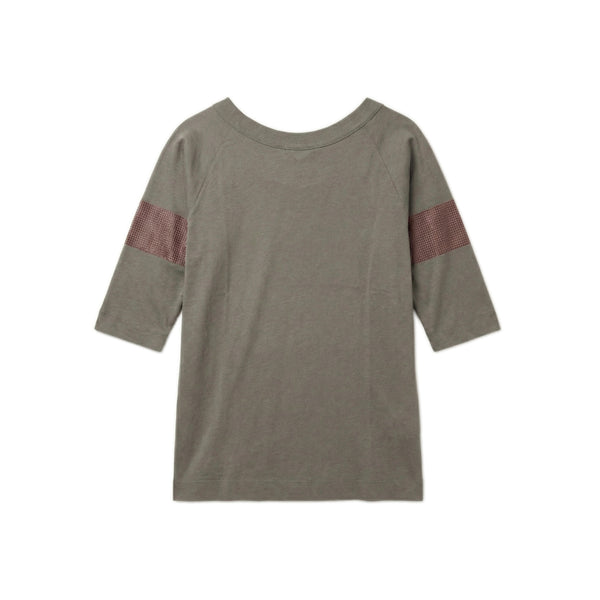 Dotted Stripe Henley - Charcoal