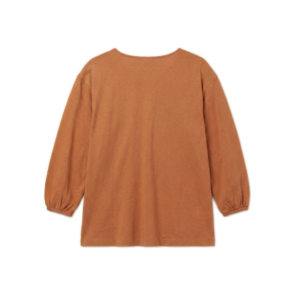Lightweight Cotton Back-Tie Top - Rust
