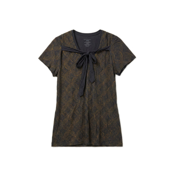 Spiral Neck-tie T-shirt - Charcoal