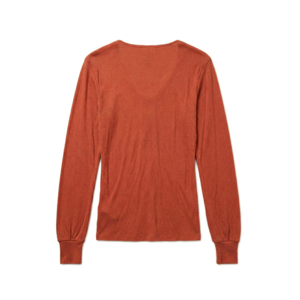 Ribbed Cotton Long Sleeve - Blood Orange