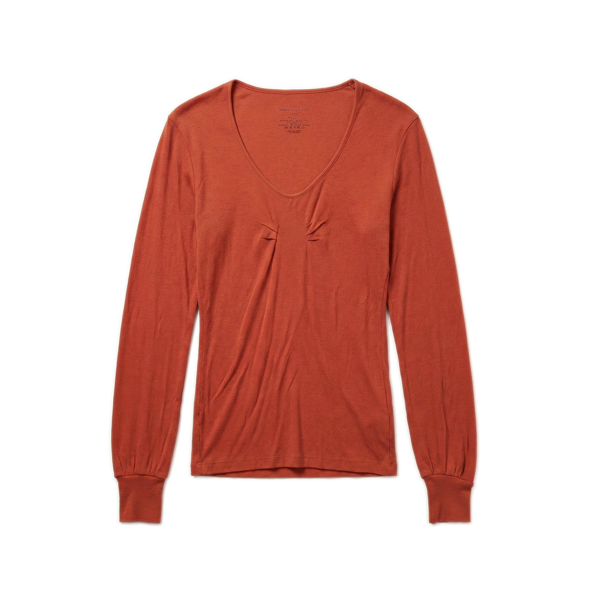 Ribbed Cotton Long Sleeve - Blood Orange