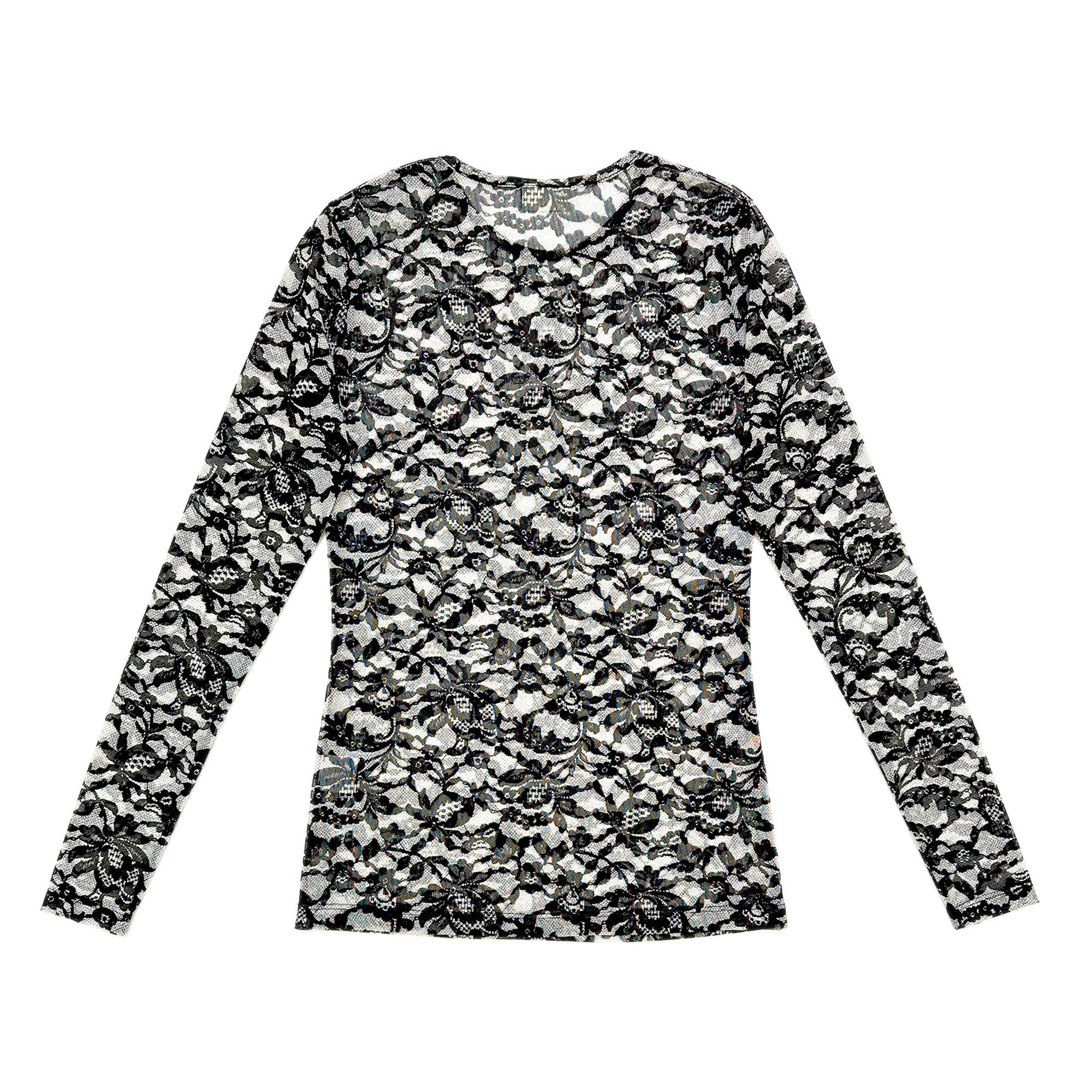 Floral Mesh Long Sleeve Top