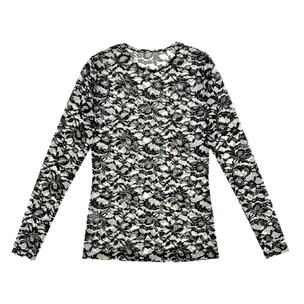 Floral Mesh Long Sleeve Top