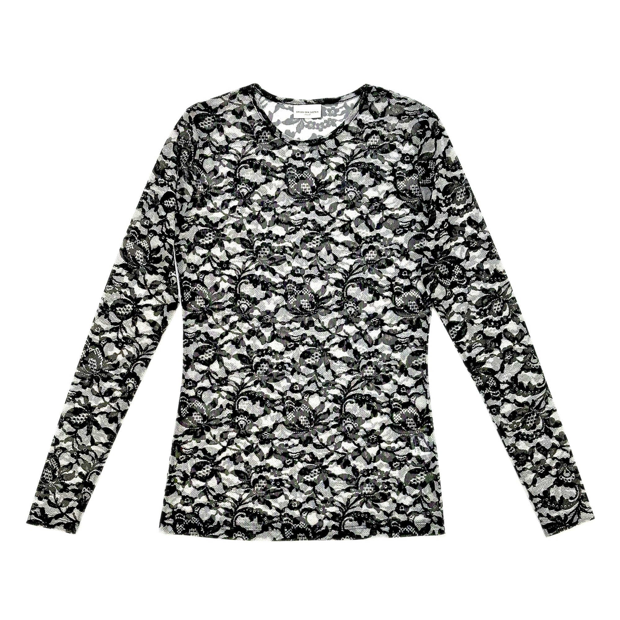 Floral Mesh Long Sleeve Top