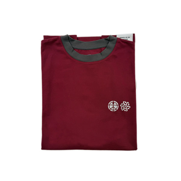 Two-Tone Logo T-Shirt – Burgundy/Grey