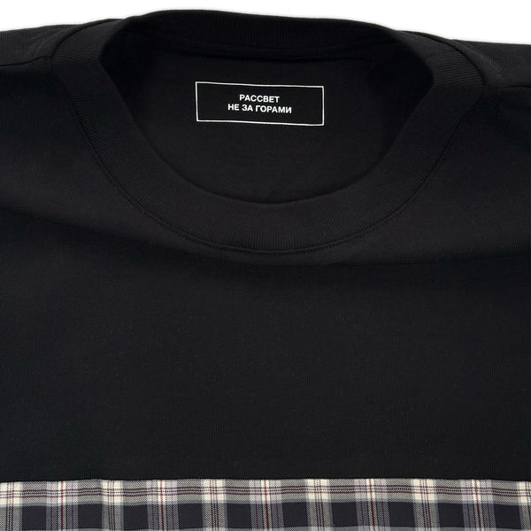 Check Panel T-Shirt – Black