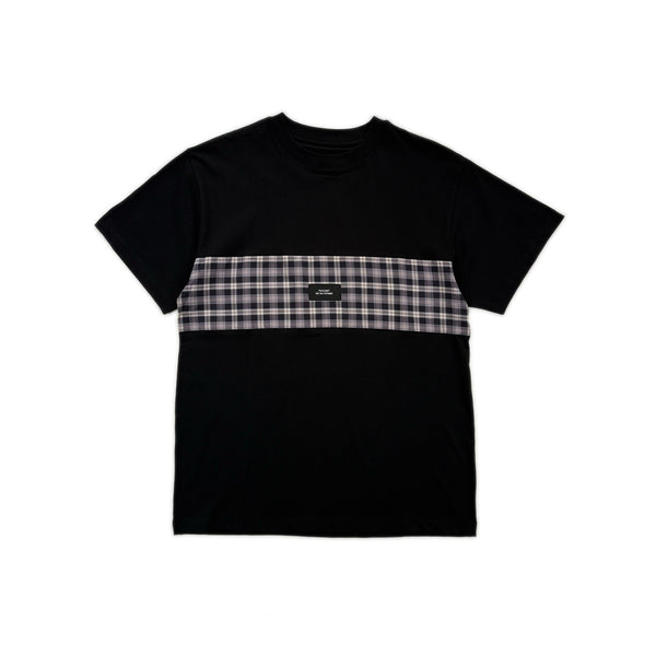 Check Panel T-Shirt – Black
