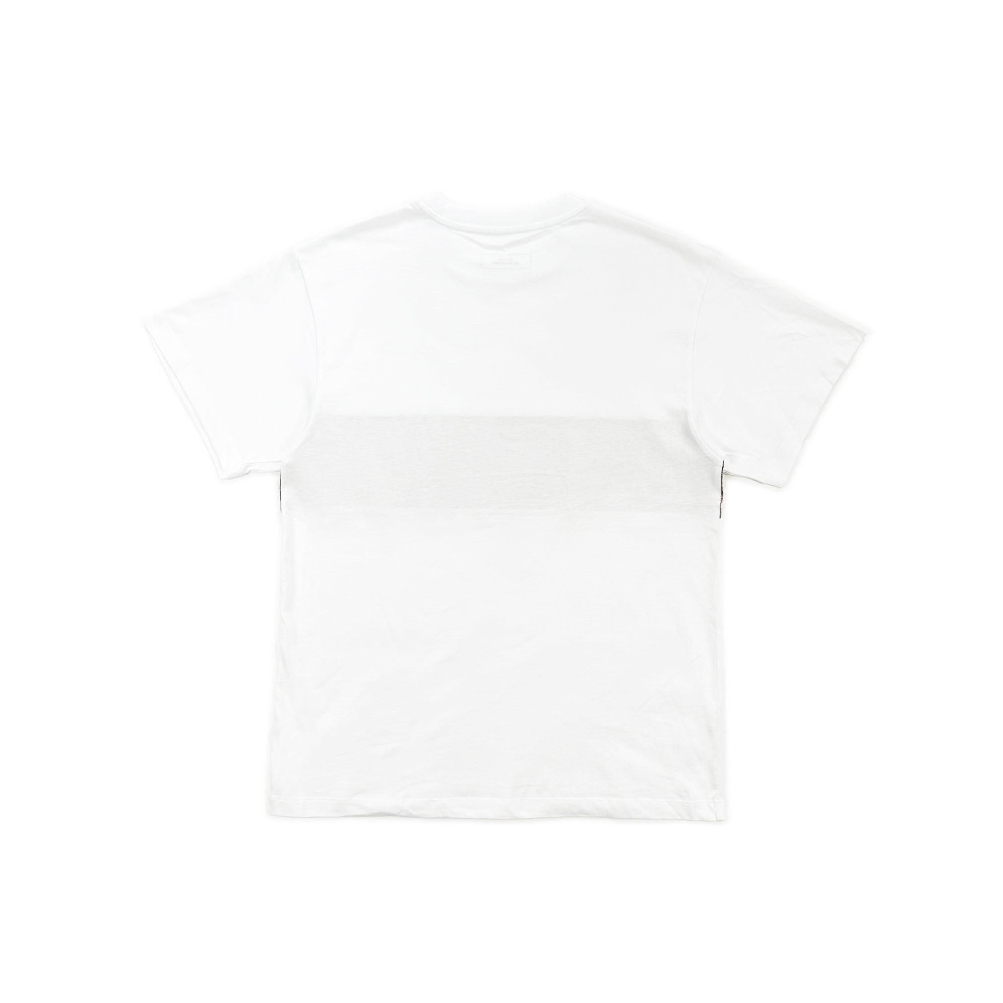 Check Panel T-Shirt – White/Brown