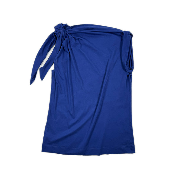Asymmetric Tie Shoulder Top – Cobalt