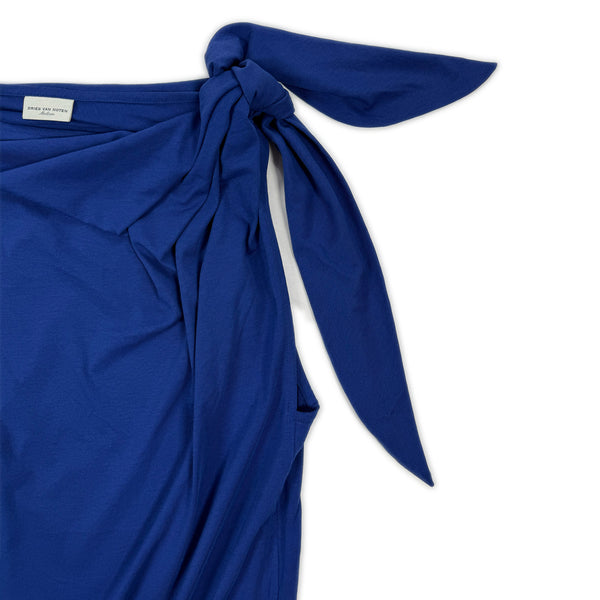 Asymmetric Tie Shoulder Top – Cobalt