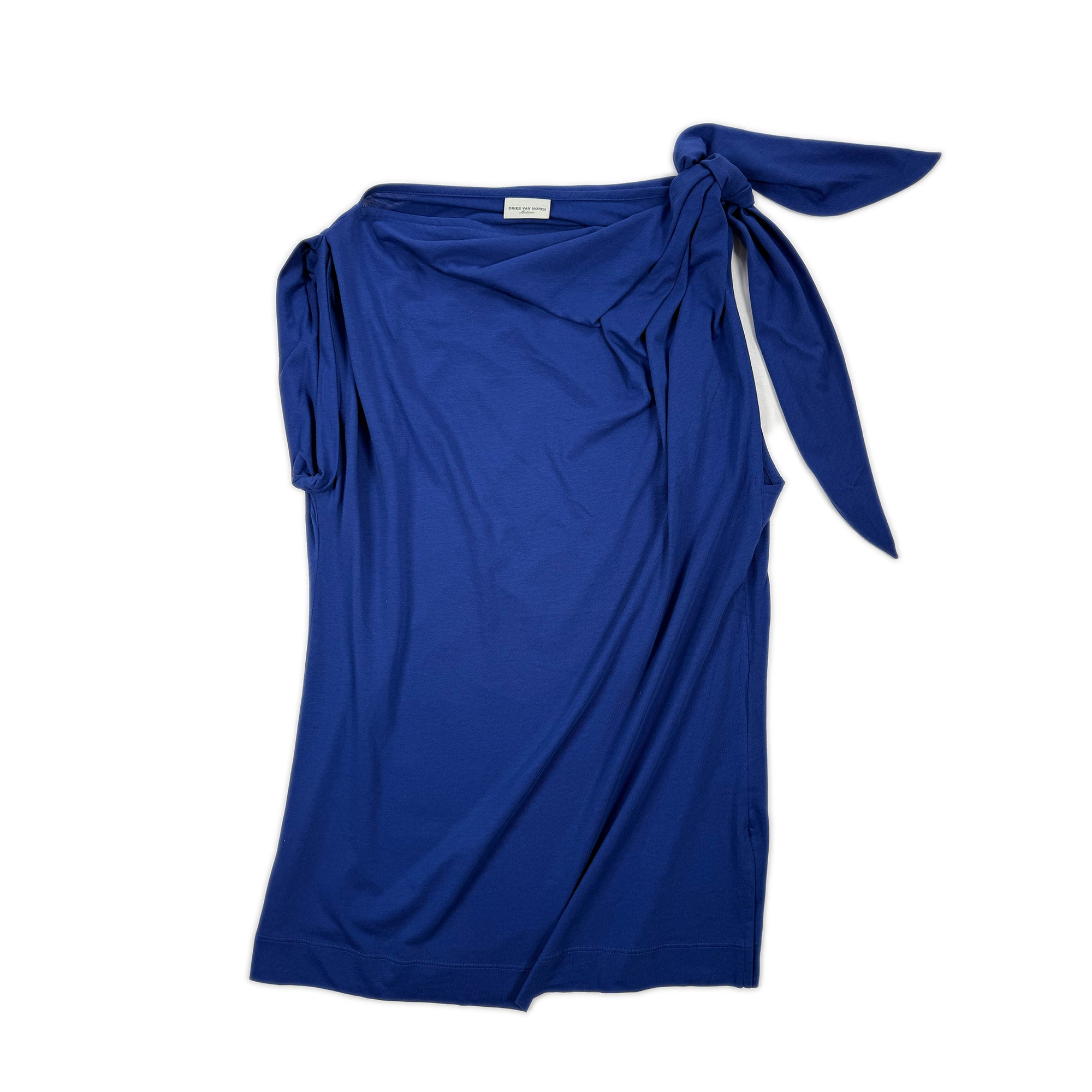 Asymmetric Tie Shoulder Top – Cobalt
