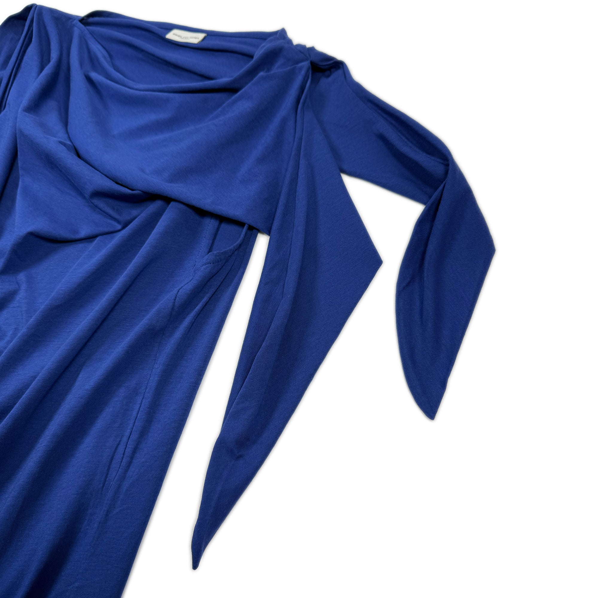 Asymmetric Tie Shoulder Top – Cobalt