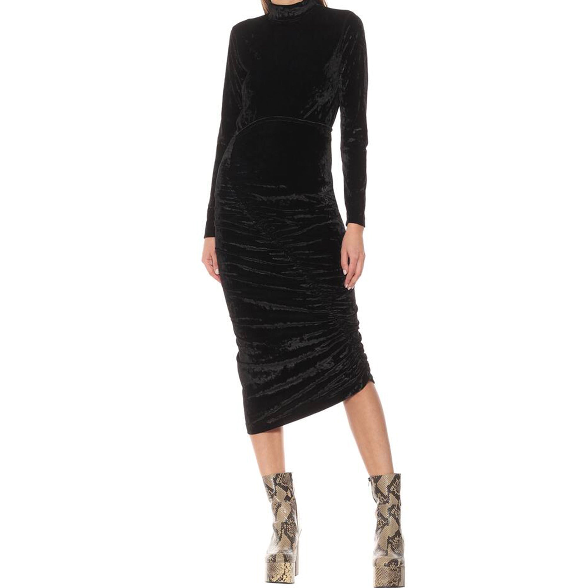 Crushed Velvet Midi Skirt