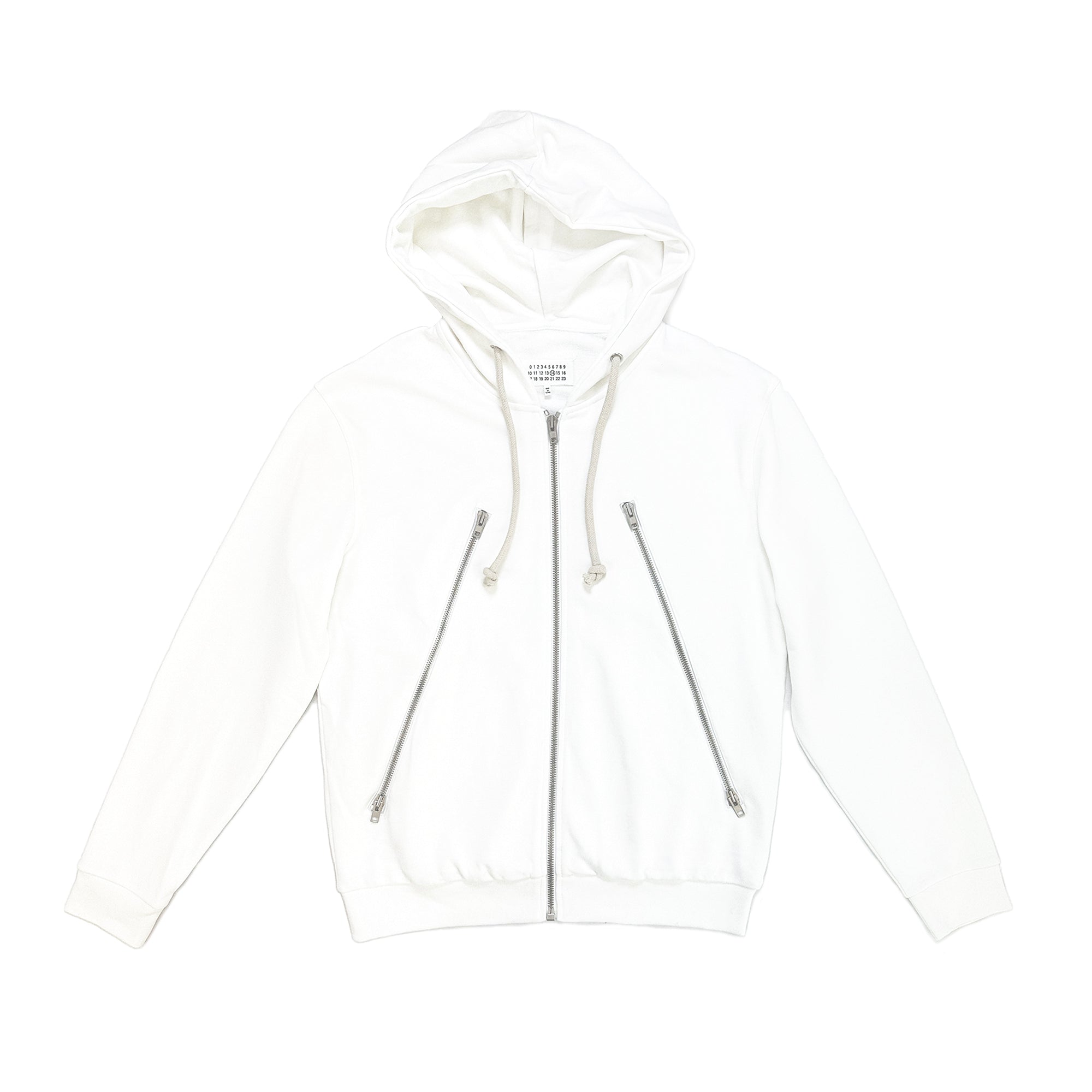 Triple Zip Hoodie - White