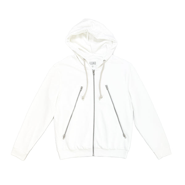 Triple Zip Hoodie - White