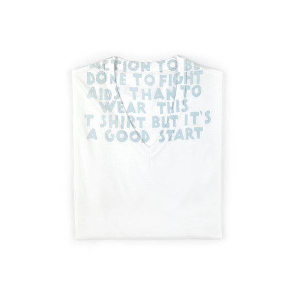 AIDS Charity T-shirt – White/Blue
