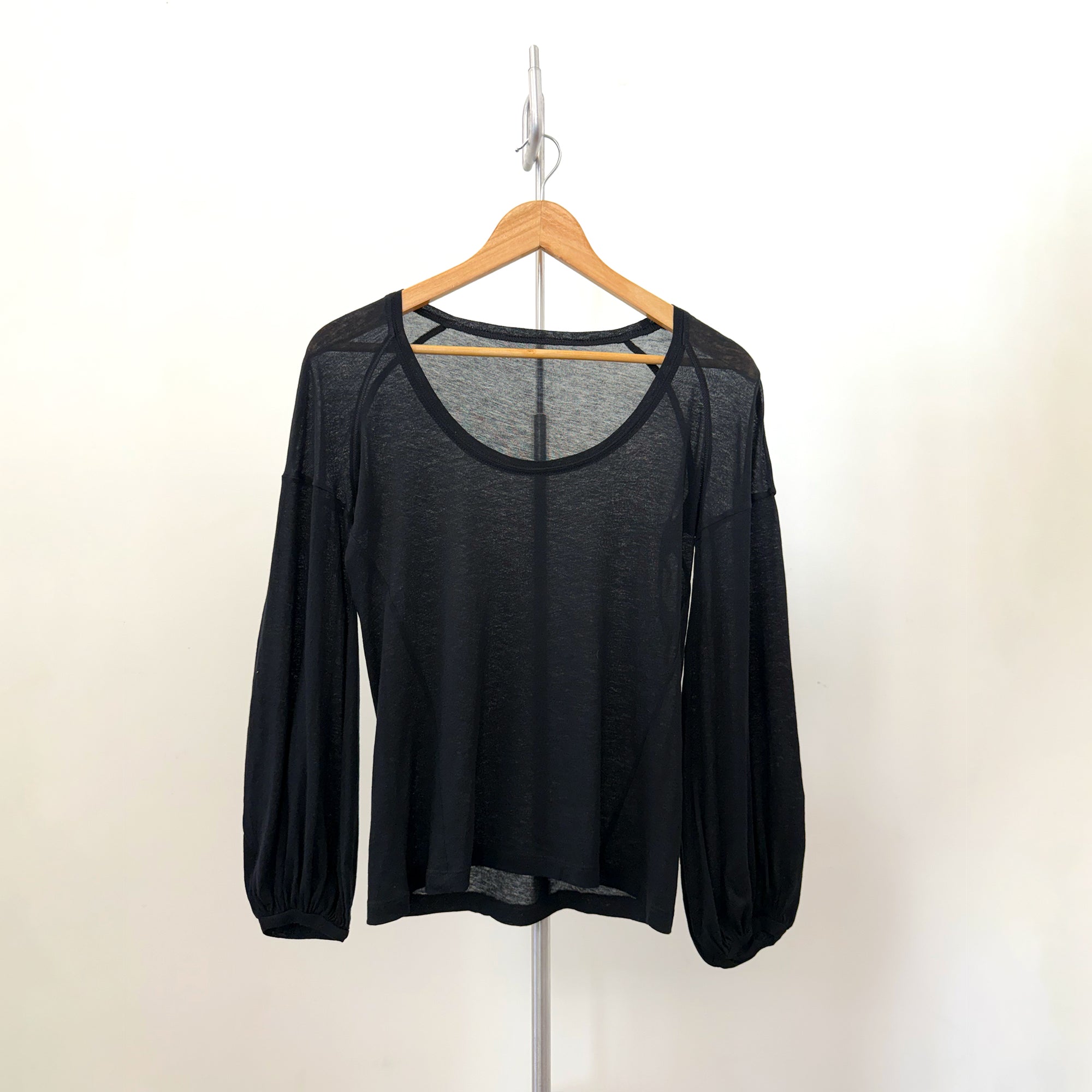 Ultra-fine Bell Sleeve Top - Black