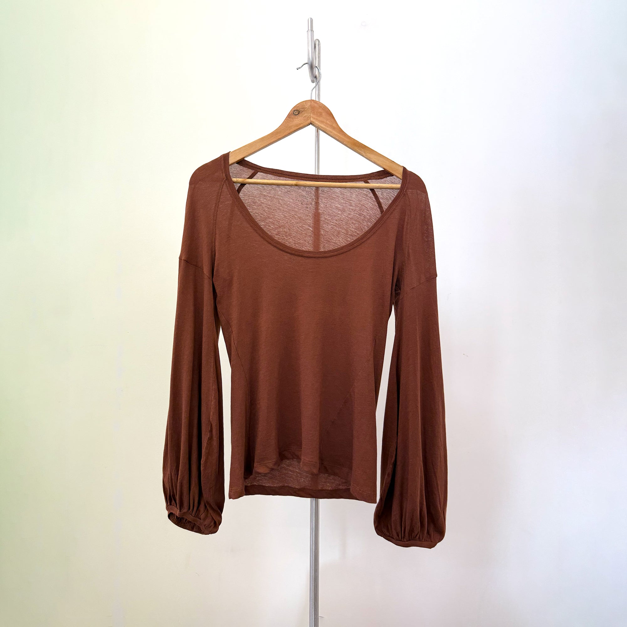 Ultra-fine Bell Sleeve Top – Brown