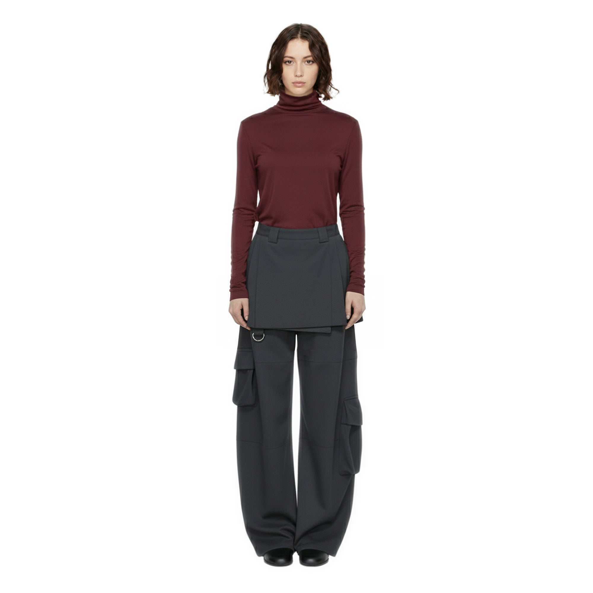 Heyze Stretch Turtle Neck Top – Aubergine