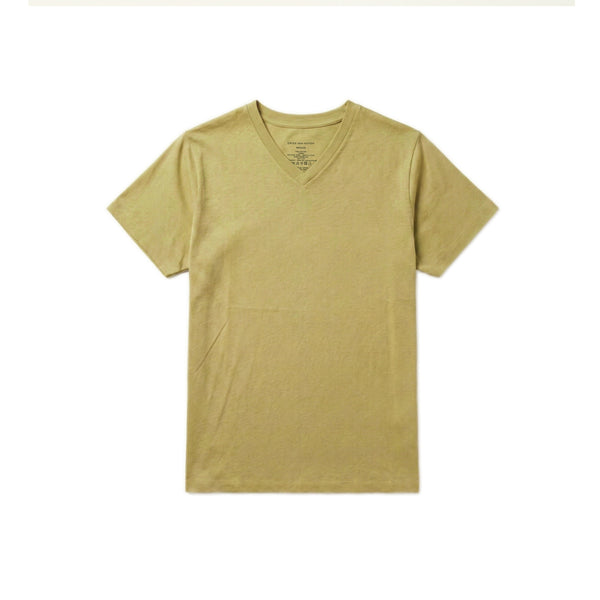 Fine Cotton V-neck T-Shirt – Washed Citron