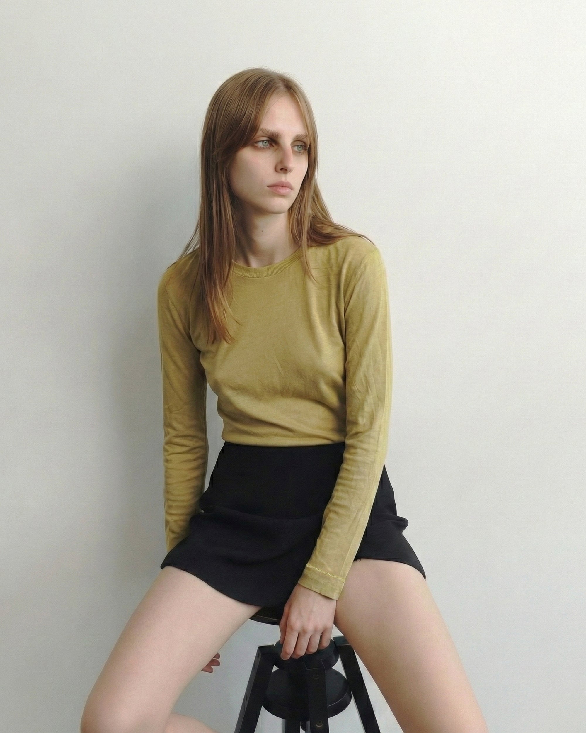 Ultra-fine Organic Cotton Long Sleeve – Washed Citron