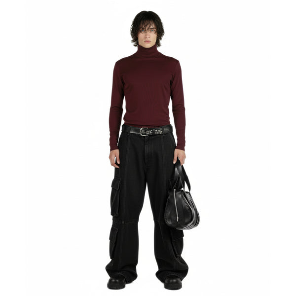 Heyze Stretch Turtle Neck Top – Aubergine