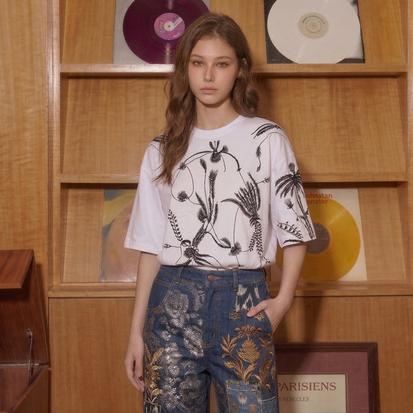 Embroidered Oversized T-shirt White