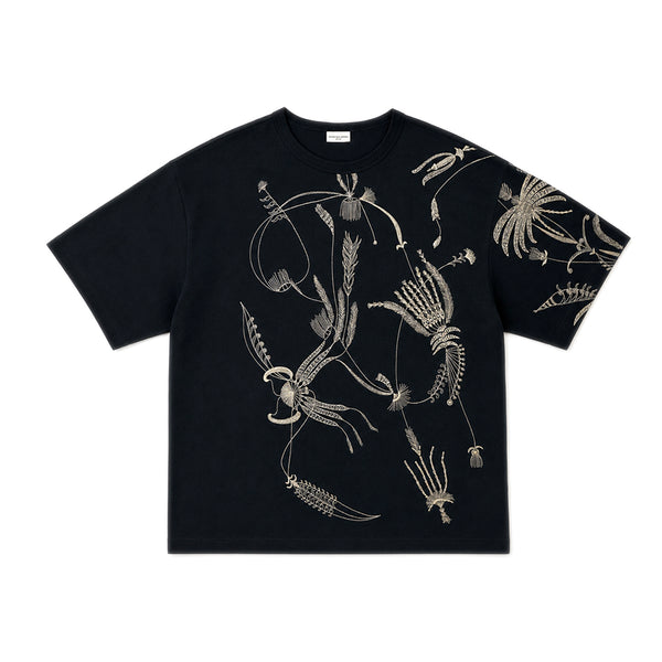 Embroidered Oversized T-shirt Black