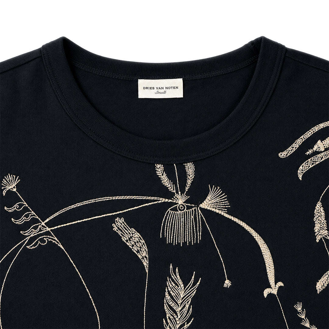 Embroidered Oversized T-shirt Black