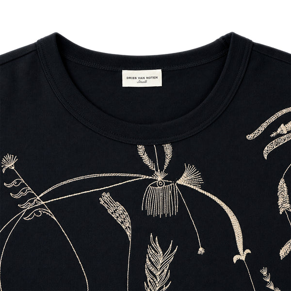 Embroidered Oversized T-shirt Black