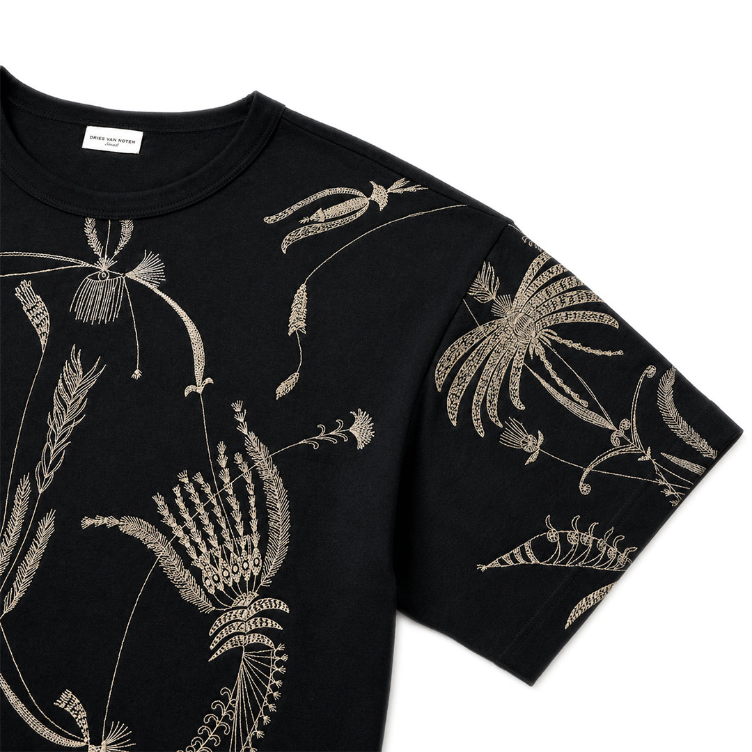 Embroidered Oversized T-shirt Black