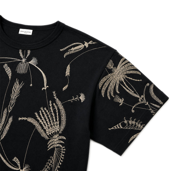 Embroidered Oversized T-shirt Black