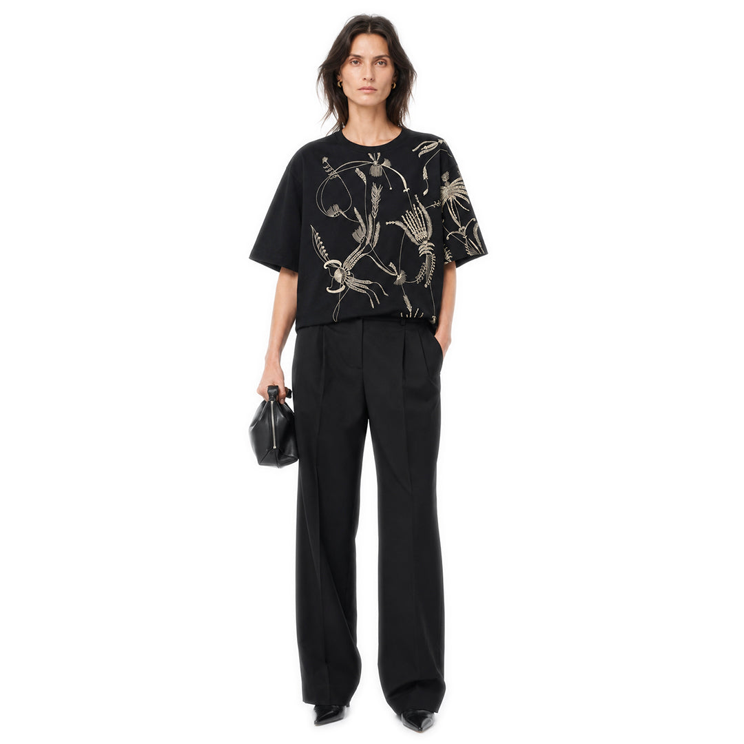 Embroidered Oversized T-shirt Black