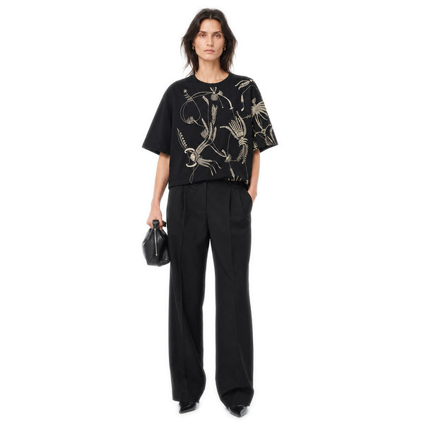 Embroidered Oversized T-shirt Black
