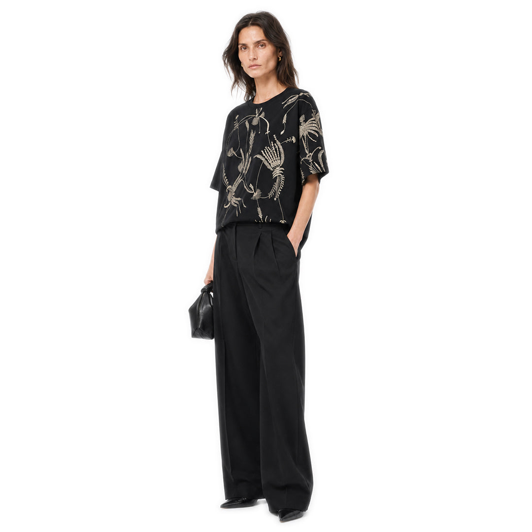 Embroidered Oversized T-shirt Black