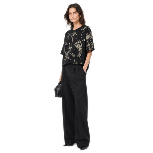 Embroidered Oversized T-shirt Black