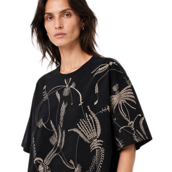 Embroidered Oversized T-shirt Black
