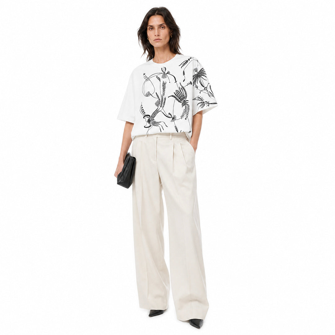 Embroidered Oversized T-shirt White