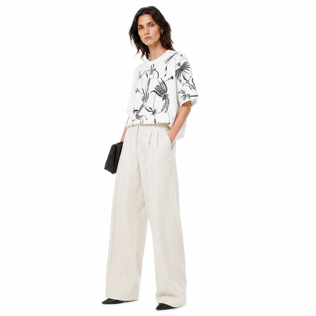 Embroidered Oversized T-shirt White
