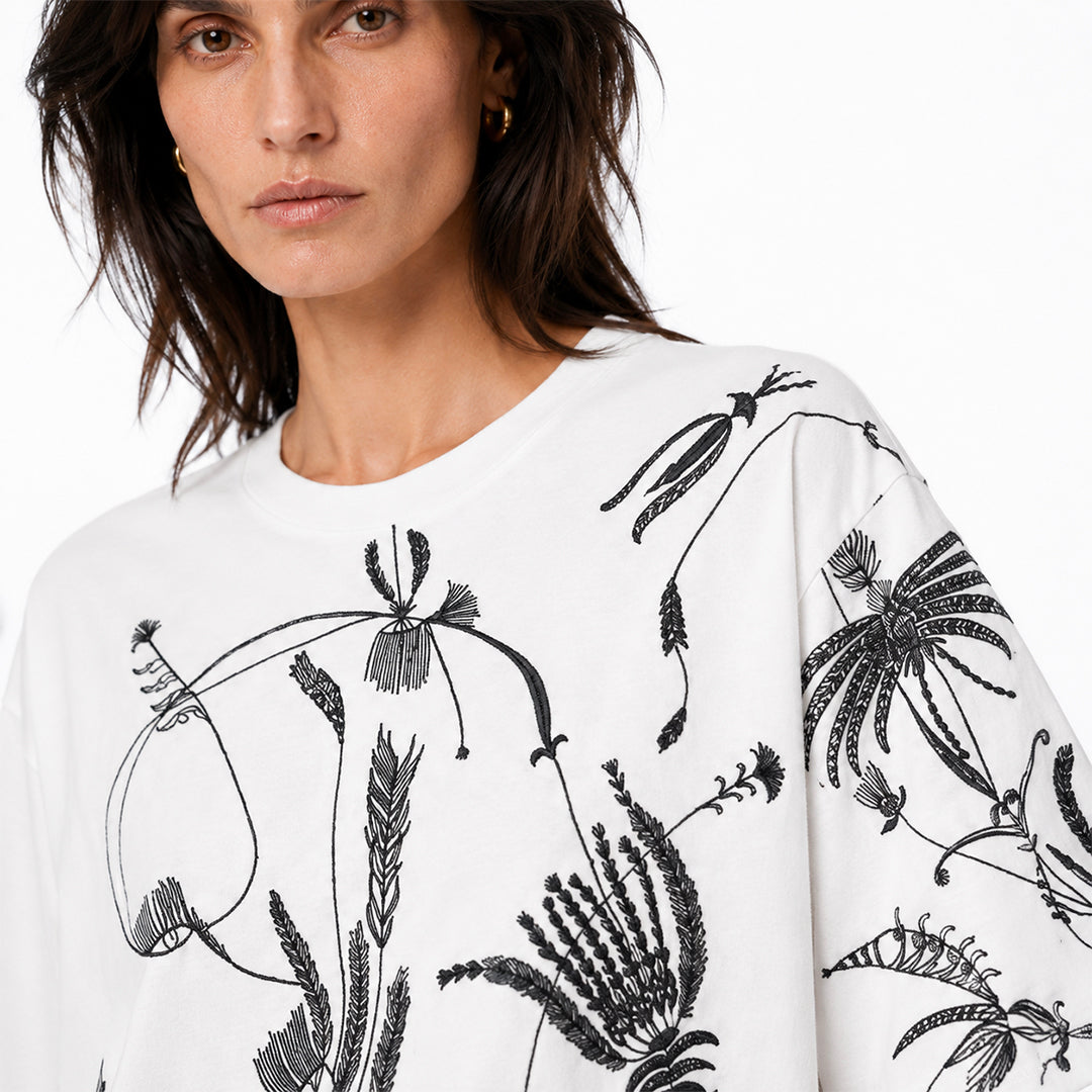Embroidered Oversized T-shirt White