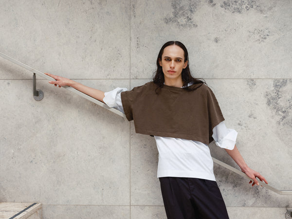 Cropped Sweatshirt – Brown