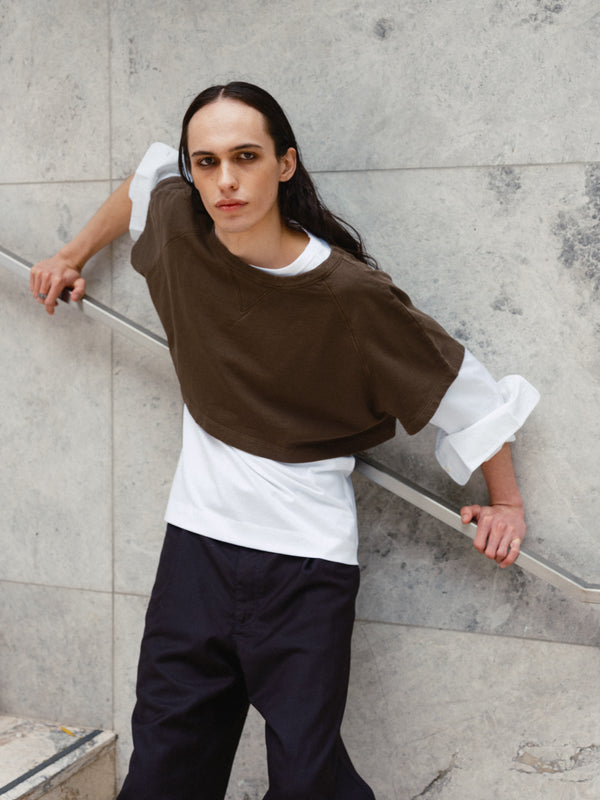 Cropped Sweatshirt – Brown