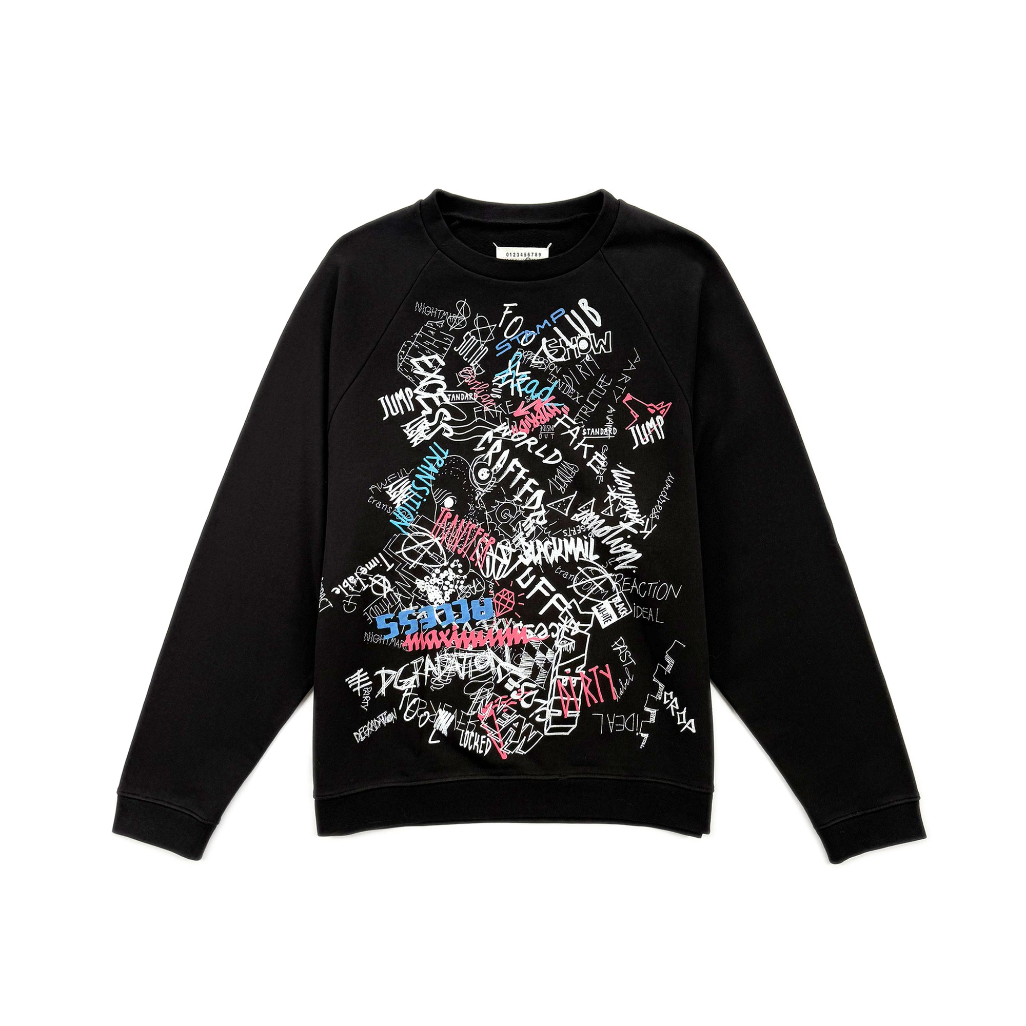 Grafiti Print  Sweatshirt – Black